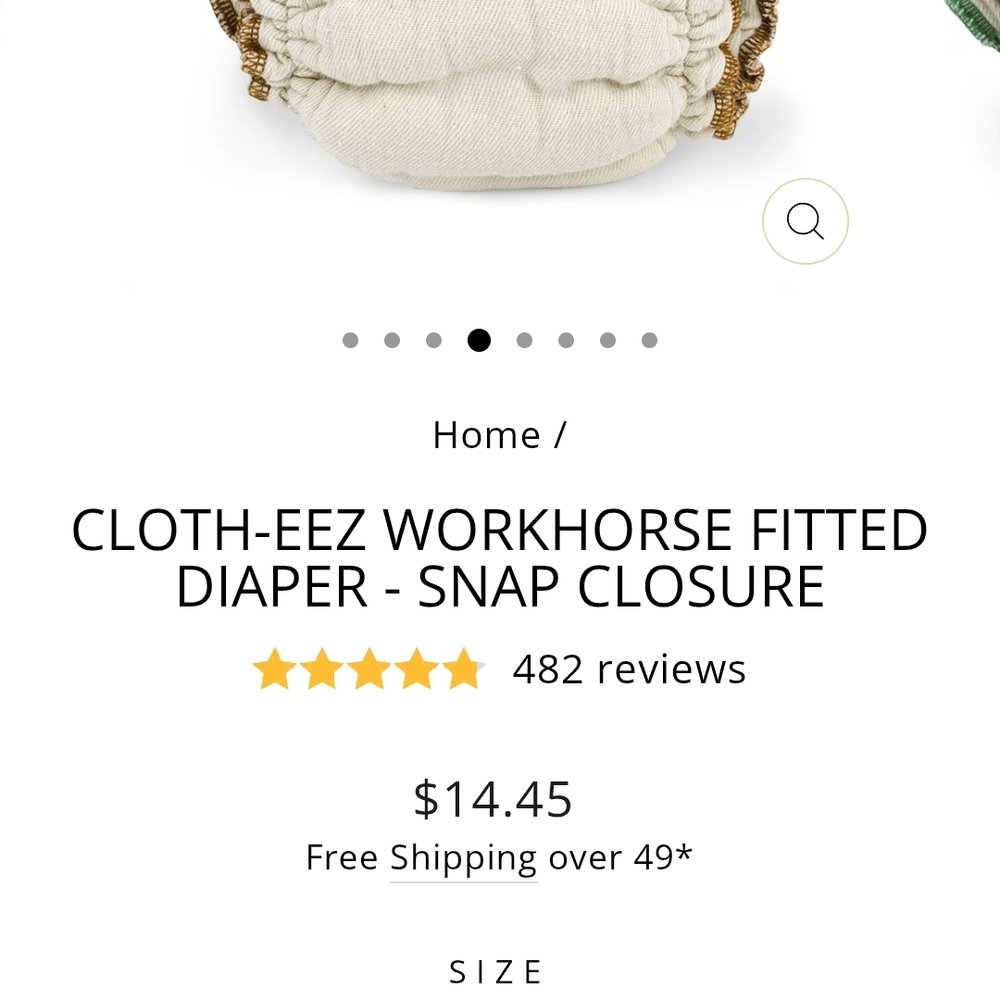 Cloth-eez Workhorse Fitted Diaper